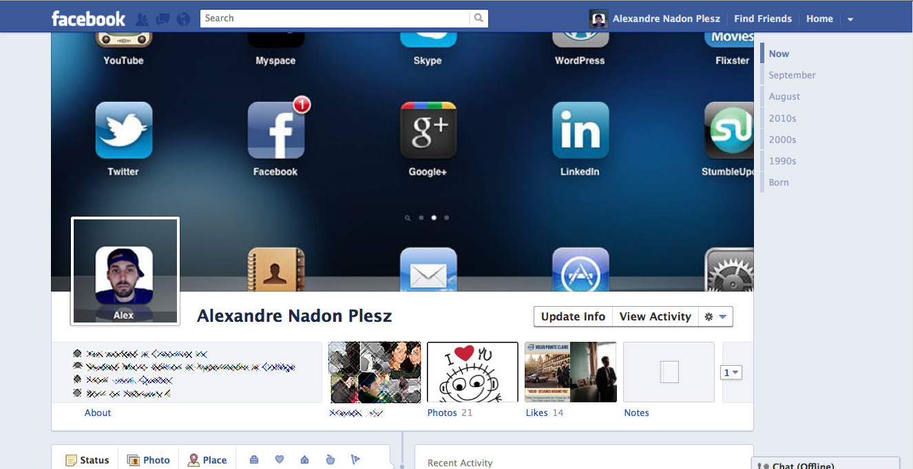 my facebook timeline design